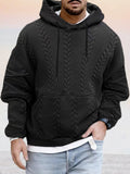 Textural Loose Fit Hoodie Hoodies coofandy Black S 