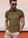 Classic Soft Color Block Polo Shirt Shirts & Polos coofandystore Brown S 