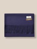 Soft Solid Tassel Scarf Scarf coofandy Navy Blue F 