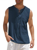 Coofandy Linen Tank Top (US Only) Tank Tops coofandy Navy Blue S 