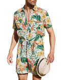 Coofandy Floral One Piece Hawaiian Jumpsuit (US Only) Jumpsuit coofandy White S 