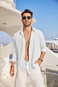 Cotton Beach Button Down Long Sleeve Shirt (US Only) Shirts Coofandy&