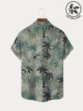 Hawaiian Coconut Tree Graphic Cotton Linen Shirt Shirts coofandystore 