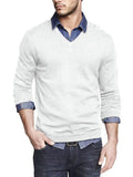 Casual Ribbed Knitted Pullover Sweater (US Only) Sweater coofandy White S 